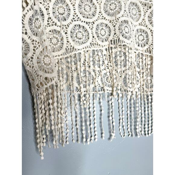 Cream Crochet Fringe Top – Boho Style - Picture 2 of 5